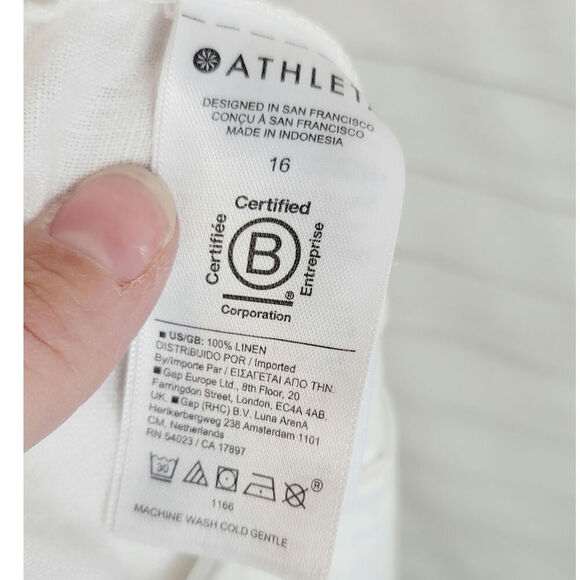 Athleta Retreat Linen Wide Leg Pants in White Calla Lily, sz 16 - Picture 11 of 16